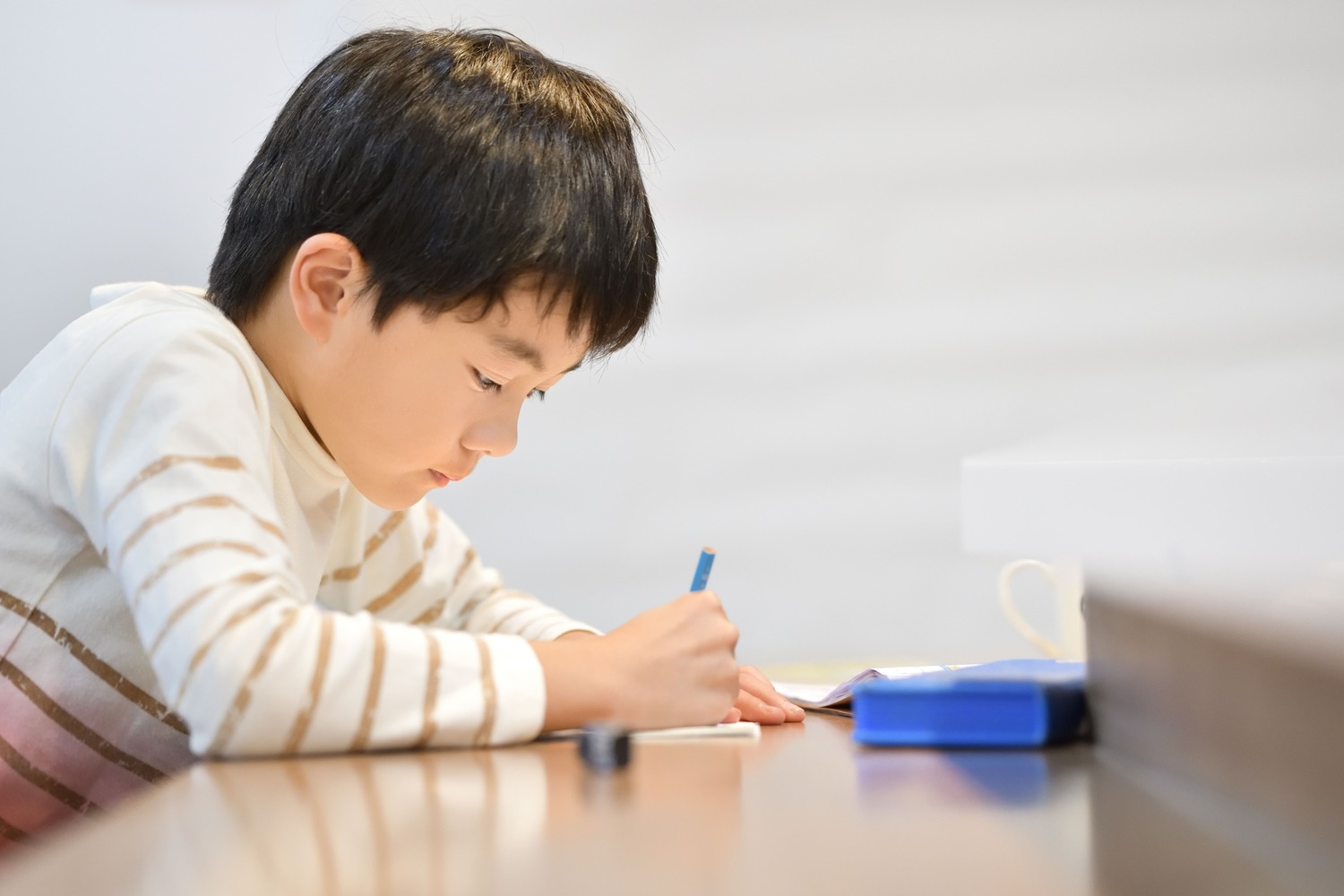 勉強している小学生